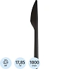 Нож одноразовый столовый 178,5 мм, черный. ПП, 1000 шт/кор