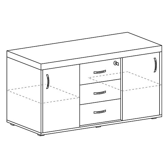 Тумба - купе Д_EASY Director ДСП мел. дуб шамони св.124