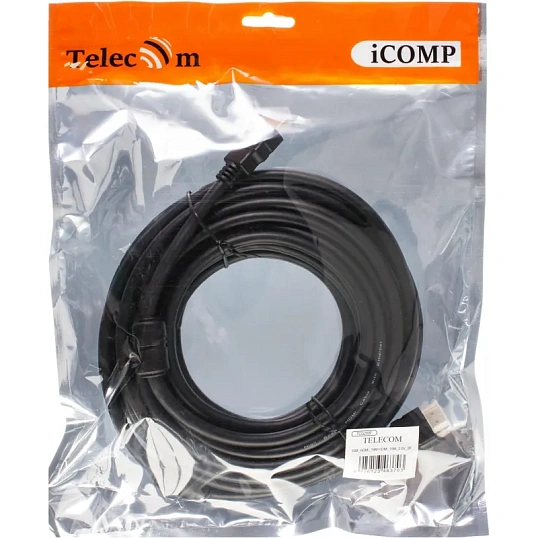 Кабель HDMI-19M-HDMI-19M ver 2.0+3D/Ethern,2 ф-ра 10m Telecom (TCG200F-10M)