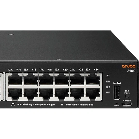 Коммутатор HPE Aruba JL677A 6100 24G Class4 PoE