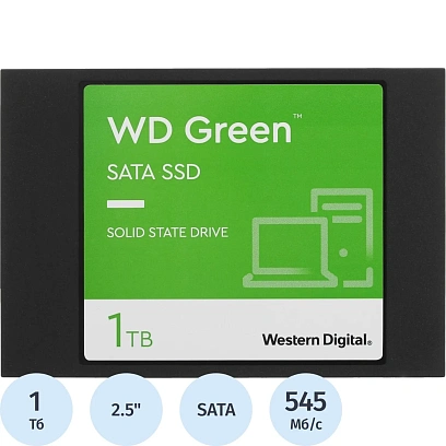 SSD накопитель WD Green 2,5' SATA 1Tb(WDS100T3G0A)