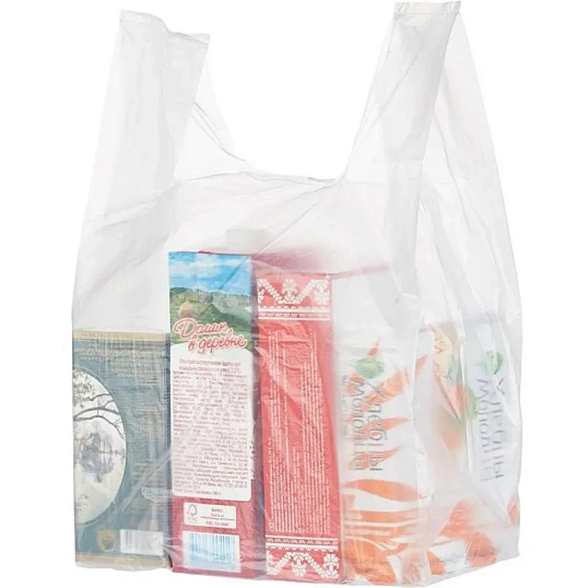 Пакет-майка ПНД 24+12х44 10мкм 85 шт./уп. Белая Эконом