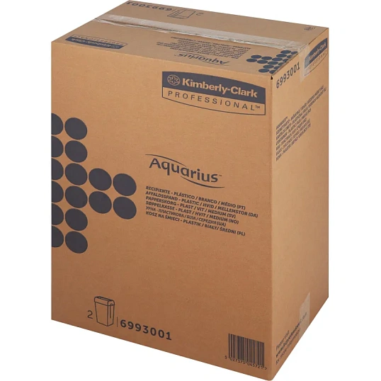 Контейнер для мусора (корзина) пластиковая KK Aquarius белая 2 шт 6993