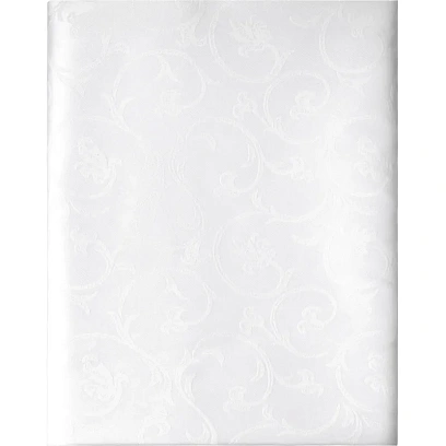 Скатерть Luscan Журавинка 145х180см (88%ПЭ, 12%хлопок) рис веточка, белый