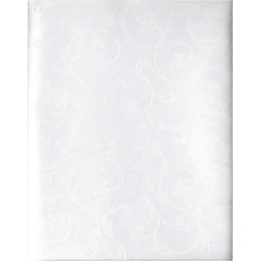 Скатерть Luscan Журавинка 145х180см (88%ПЭ, 12%хлопок) рис веточка, белый