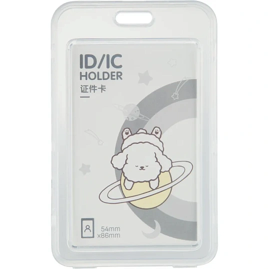 Бейдж Deli 64804 вертик.,на шнурке с клипом., вкладыш: 54x86мм, белый, 1 шт