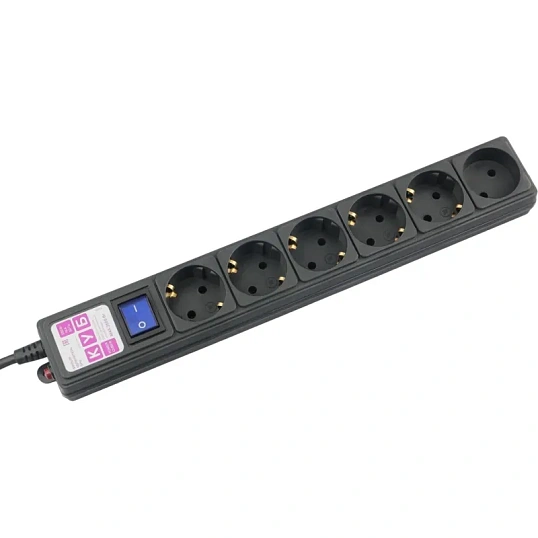 Сетевой фильтр Power Cube 6р/3м, 16А/3,5кВт,3x1,0, черн(SPG6-B3M)