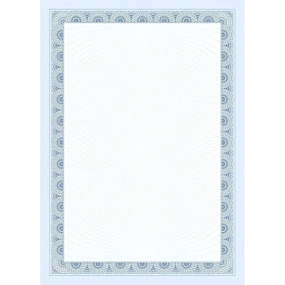 Сертификат-бумага с рамкой А4 синяя кружева, 250 г/кв.м, 20 шт/уп КЖ-1794/8