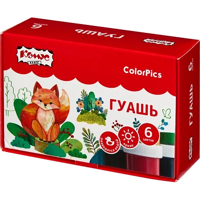 Гуашь Комус Класс ColorPics набор 6 цв, 20 мл