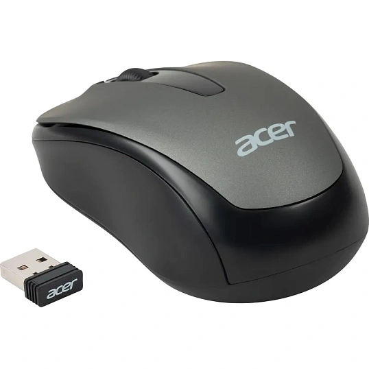 Мышь компьютерная Acer OMR134 серый оптичес. 1000dpi/2but беспровод. USB