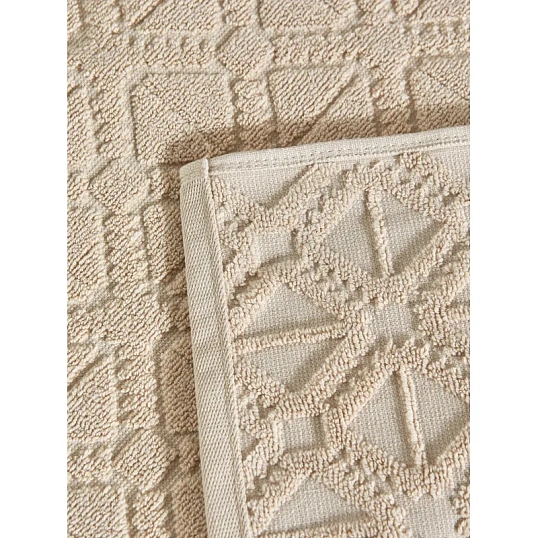 Полотенце махровое банное жаккард 70х120 см ,500 г/м2, Бежевый