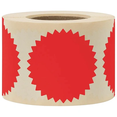 Этикетка для опечатывания документов ЗВЕЗДОЧКА, 55 мм, 500 шт/рул, цвет крс