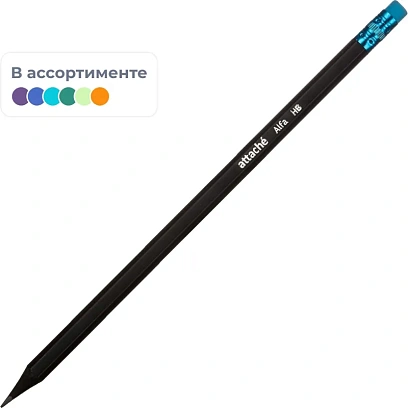Карандаш чернографитный Attache Alfa HB заточ.,с ласт. 12шт/уп