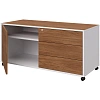Тумба Linkor мобильная 147T204 1310Х562Х623 орех линк/белый