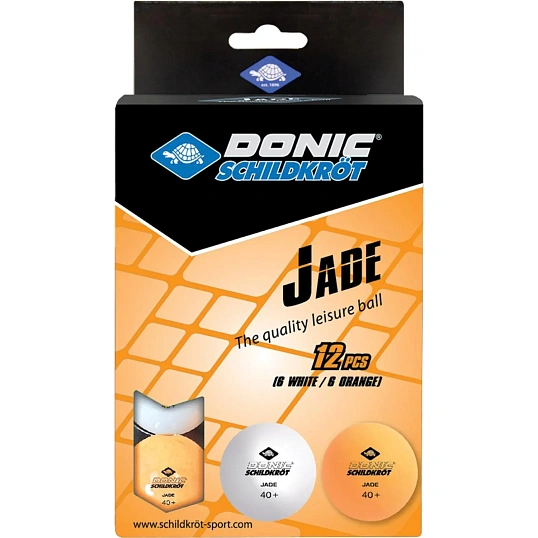 Набор мячей для н/тенниса DONIC JADE 40+ 12 штук, белый + оранжевый, 618045