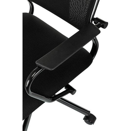 Кресло VB_Бюрократ CH Balance черный сетка/ткань крестов. металл черный