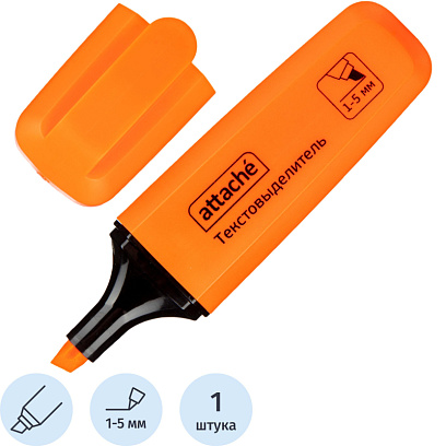 Маркер текстовыделитель Attache Palette 1-5мм оранжевый HL6010
