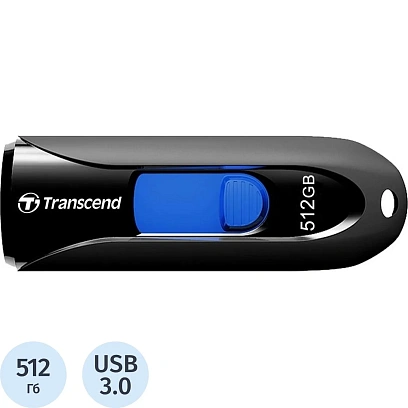 Флеш-память Transcend JetFlash 790, 512Gb, USB3.0, чер, TS512GJF790K