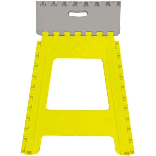 Стремянка -табурет пластик большая складная Color-X серо-желтая