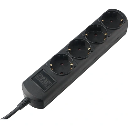 Удлинитель Power Cube 1,5м, 4р, без выкл., 16А черн. (PC-2B-1,5M)