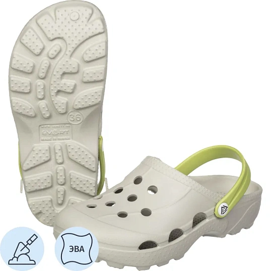 Сабо женские EVART Ола дымчато-серый/салатовый р.37