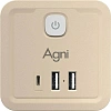 Тройник AGNI 4/220 + 2 USB + 1 Type C, слоновой кости(TP-WJ3U4E-C-ivory)