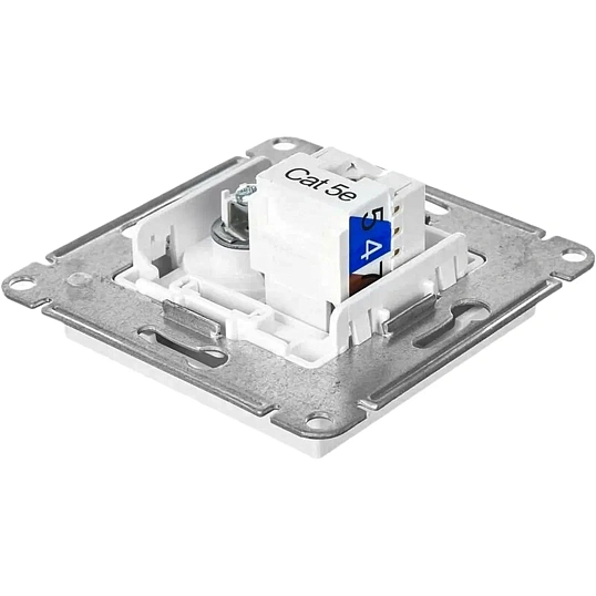 Розетка 2-ая TV+комп. RJ45 кат. 5Е SE AtlasDesign Белый (ATN000189)