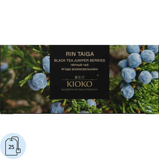 Чай черный Kioko Rin Taiga с ягодами можжевельника и травами 25пак x 2г