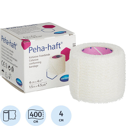 Бинт самофикс эласт 4м х 4см, белый, PEHA-HAFT