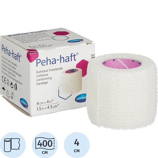 Бинт самофикс эласт 4м х 4см, белый, PEHA-HAFT