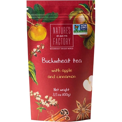 Чайный напиток гречишный Natures own factory с ябл и кор, 100г