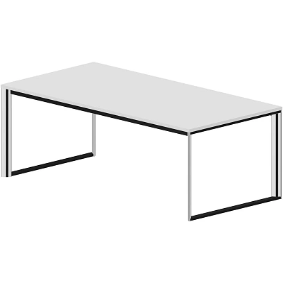 Стол Carre рук-ля 200х100х72см (меламин) Белый/Хром CATA200BL