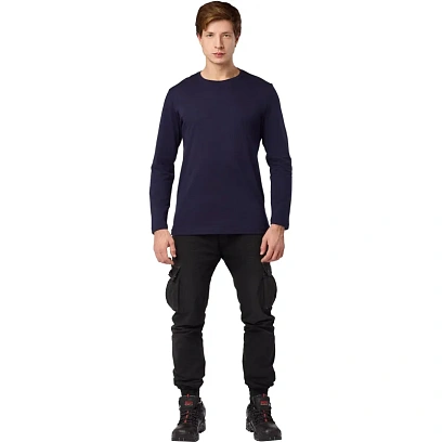 Футболка (160 г.) с длинным рукавом т.-син.(XXXL)