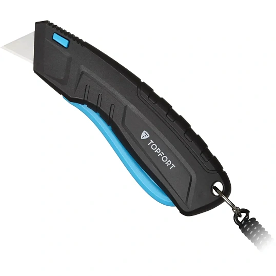 Нож безопасный TOPFORT 19мм трапец.+ кобура, пластик