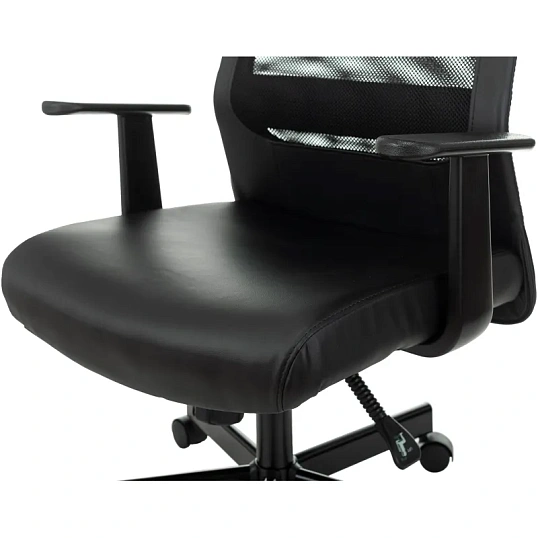 Кресло VB_EChair-651 TPU кожзам черный, сетка черая,металл