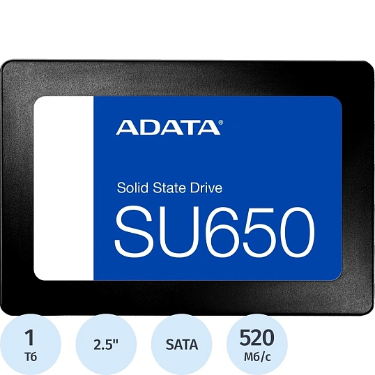 SSD накопитель ADATA SU650 2.5 SATA 1TB(ASU650SS-1TT-R)