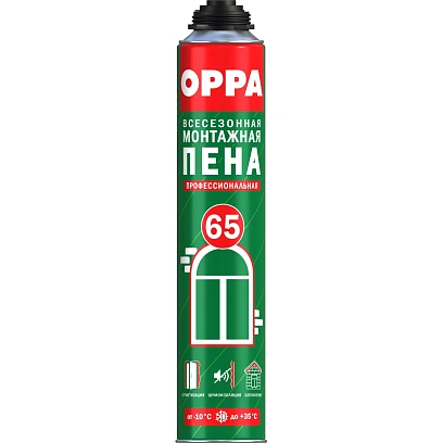 Пена монтажная OPPA 65 профессиональная всесезонная 850 мл