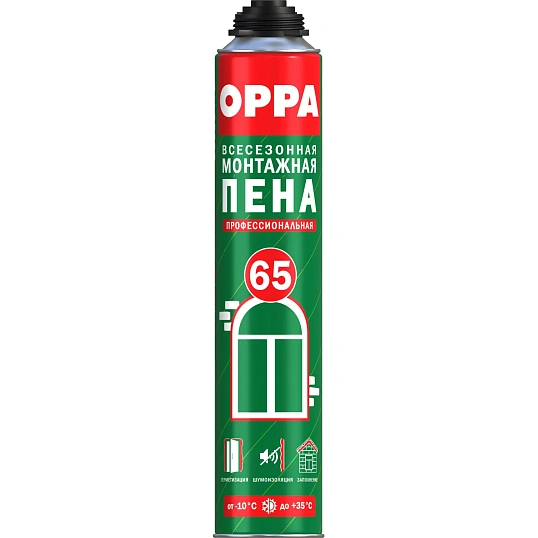 Пена монтажная OPPA 65 профессиональная всесезонная 850 мл