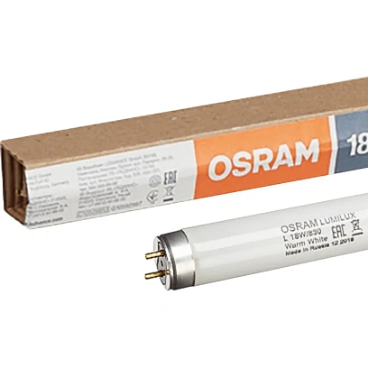 Лампа люминесцентная Osram Lumilux  L 18W/830 G13 3000К тепл.бел. 25шт