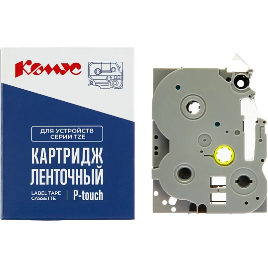 Картридж Комус TZE-221(Brother TZE-221 черный на белом ,9мм/8м)