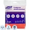 Салфетки хозяйственные Luscan Professional 300г/м2 30х30см 3шт/уп красные