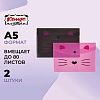 Папка-конверт на кнопке А5 №1School Kitty 2 шт/уп (1 роз., 1 черн)