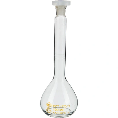 Колба мерная с пласт.пробкой 2-100 ПП,  ГОСТ 1770-74