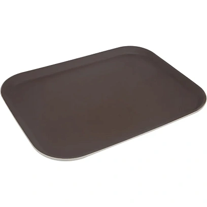 Поднос прорезин.прямоуг.14''х18''(455х355) корич., кт06