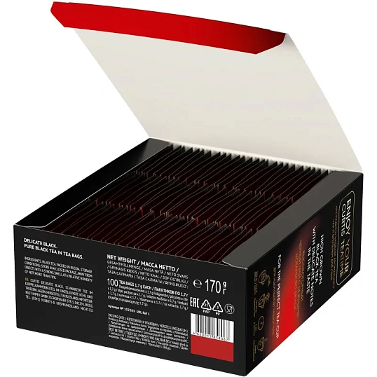 Чай Curtis Delicate Black черный, мелкий лист, 100 сашет
