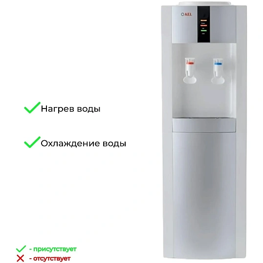 Кулер для воды AEL LD-47c white/silver  напол,  охл. электронное, шкафчик