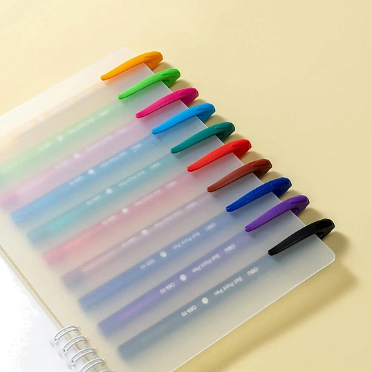 Набор шариковых ручек Deli EQ69-10,иг.нак 0,7,черн.пониж.вязк,10 цвет