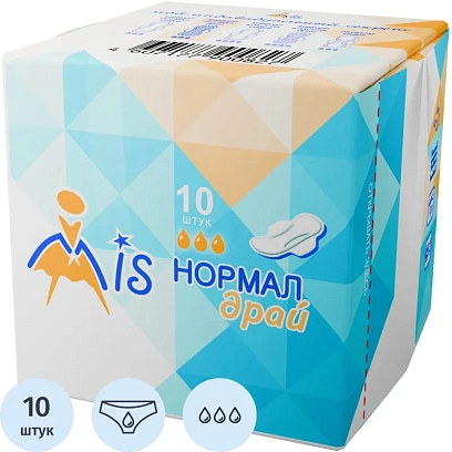Прокладки женские МИС Нормал драй 3 капли 10шт/уп