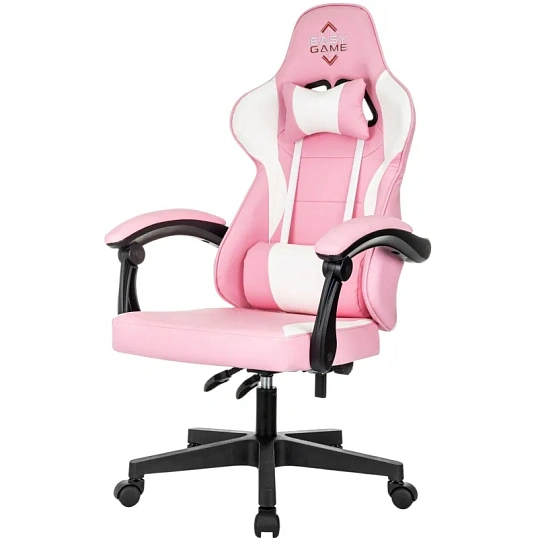 Кресло VB_Echair Easy Game-907 LT PU экокожа розовый/белый, пластик