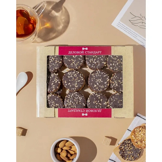 Печенье сдобное Деловой Стандарт Печенье с фундуком и шоколадом, 340г